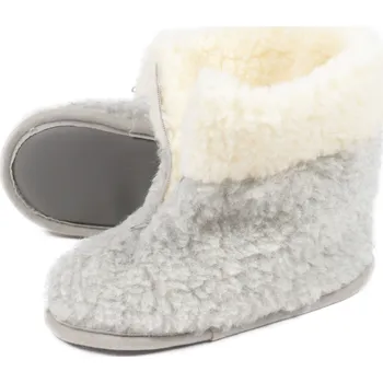 Dámské pantofle Bačkory z ovčí vlny merino se zipem, šedé Velikost: 43/44