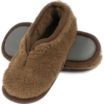 Dámské pantofle MERINO SVĚT Bačkory z velbloudí a ovčí vlny, podrážka ekokůže hnědá 39/40