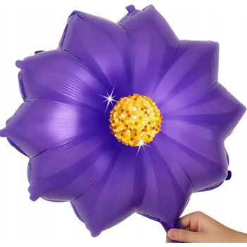 Balónek FÓLIOVÝ BALÓNEK Sedmikráska FIALOVÁ Květina 45 cm DEKORACE KVĚT