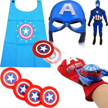 Figurka KAPITÁN AMERIKA 4v1: MASKA, PLÁŠŤ, RUKAVICE, FIGURKA