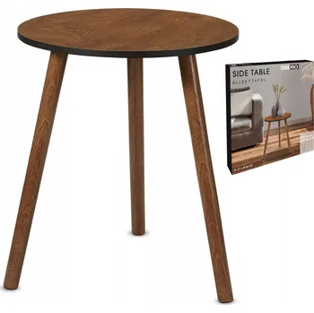 Konferenční stolek Stolek Cadro kulatý 40 x 40 x 41 cm odstíny hnědé, ořech