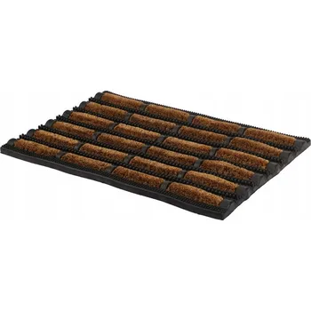 Rohožka Gumová rohožka kokosová Galicja 60x40 cm černá-hnědá protiskluzová