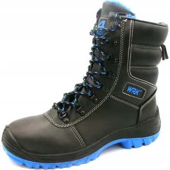 Pracovní obuv ZIMNÍ PRACOVNÍ OBUV VODĚODOLNÉ KOTNÍKOVÉ BOTY SNĚHULE ZATEPLENÉ KOŽÍŠKEM S3 VEL. 47