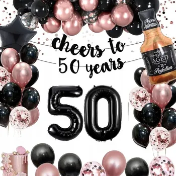 Balónky Girlanda Papírová 50. Narozeniny Číslice 50 Závěs Dekorace