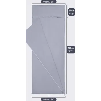 Spacák TURISTICKÝ SPACÁK 2v1 SE ZIPEM, SKLÁDACÍ, ŠEDÝ