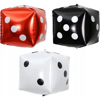 Balónek Fóliové balónky kostky hrací kasino dekorace narozeniny kostka Casino 3ks