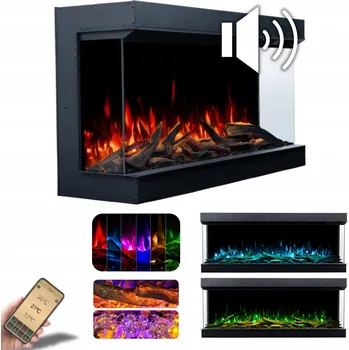 Elektrický krb k zabudování s topením Aflamo černý 1500 W 160 x 65 x 35 cm