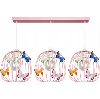 Lustr závěsný stropní lampa do dětského pokoje MOTÝLEK DRUM 3 růžová