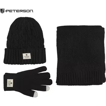 Čepice Peterson Sada čepice + šála + rukavice PTN WS-02 černá