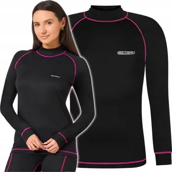 Dámská mikina Dámská termo Mikina Ercole černo-růžová L/XL s dlouhým rukávem