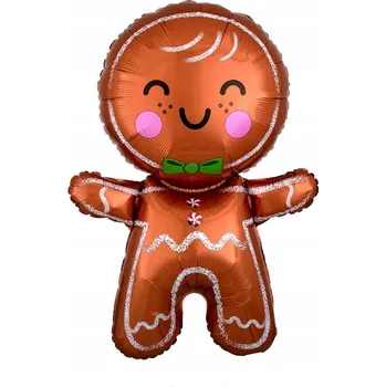 Balónek Vánoční fóliový balónek Perníkový Panáček 50 x 71 cm na Vánoce