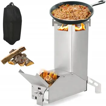 Turistický vařič Skládací přenosná cestovní taška Rocket Stove Camping KAMNA