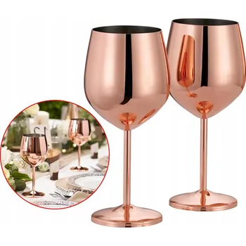 Sklenice ELEGANTNÍ SKLENIČKY NA GIN, RŮŽOVÉ ZLATO, 500 ML, 2 KS, DÁREK