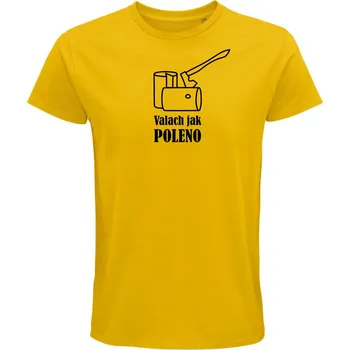 Pánské tričko Pánské tričko "Valach jak poleno" Velikost: XS, Barva: Zlatá