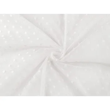 Tyl jemně pružný s puntíky Varianta: 1 bílá, Balení: 1 m