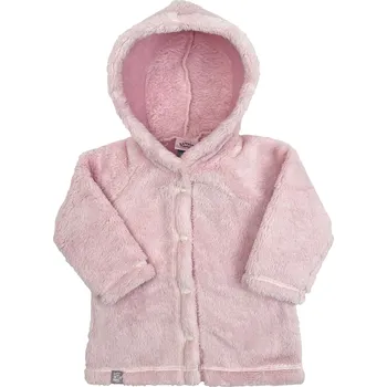 Kojenecká bunda světle růžový wellsoftový kabátek s kapucí