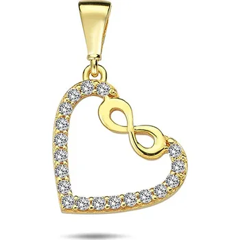 Přívěsek Zlatý přívěsek se zirkony srdce ZP0407XJ70-8500 (585/1000) 0,85g