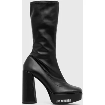 Dámské kozačky Nízké kozačky Love Moschino dámské, černá barva, na podpatku, JA2607CG1HIEZ000 99X, EUR 40