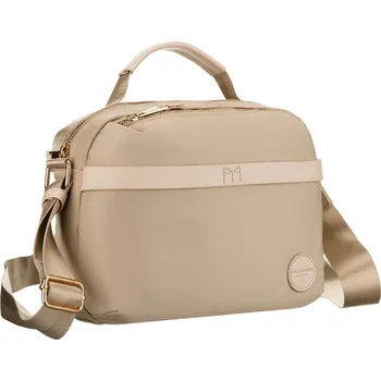 Kabelka nylonová taška přes rameno se zapínáním na zip Barva: Béžová