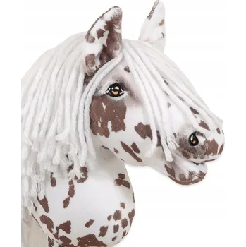 Hobby horsing Hobby Horse Malý koník na tyči Premium - strakoš bílo-hnědý s bílou hřívou
