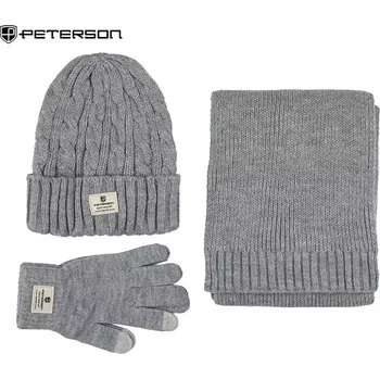 Čepice Peterson Sada čepice + šála + rukavice PTN WS-02 L.Gray