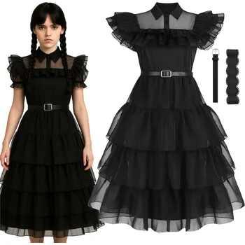 Karnevalový kostým Kostým Wednesday Korbi, velikost pro výšku nad 158 cm