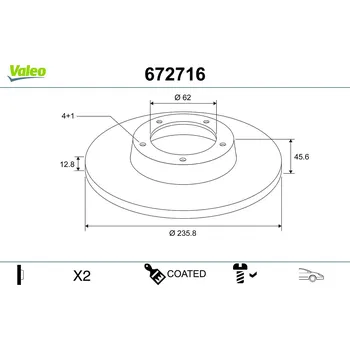 Brzdový kotouč Brzdový kotouč VALEO 672716