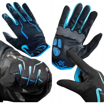 Cyklistické rukavice Cyklistické rukavice unisex s gelem, dotykové, na suchý zip, černo-modré, velikost L