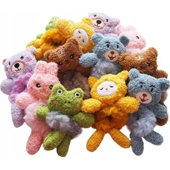 GUMIČKA DO VLASŮ PRO DÍVKU PLYŠOVÁ HRAČKA Medvídek