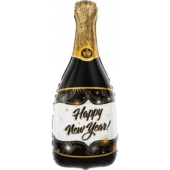 Balónek Id_2880 BALÓNEK ŠAMPAŇSKÉ SILVESTR ŠŤASTNÝ NOVÝ ROK LAHEV BALÓNKY