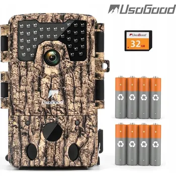 Bezpečnostní kamera LOVEČECKÁ KAMERA 48MP 4K NOČNÍ VIDĚNÍ SD KARTA 32GB BATERIE 8AA 18M IP66