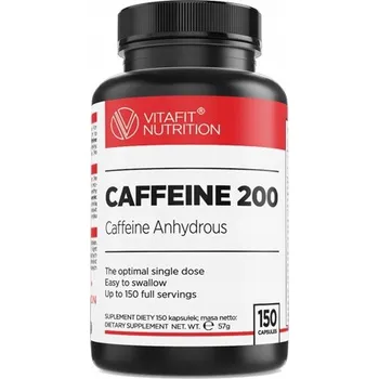 Spalovač tuku VITAFIT CAFFEINE 200mg 150 KAPS BEZVODÝ KOFEIN!