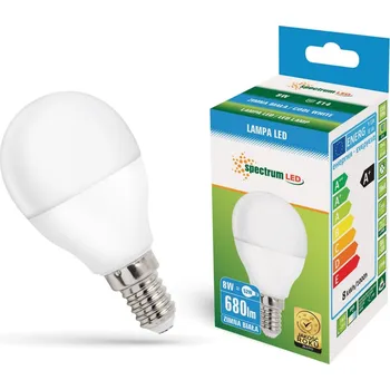 Žárovka LED žárovka kulička E14 8W studená bílá