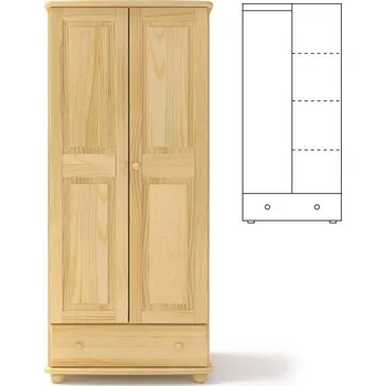 Šatní skříň KLASA-NÁBYTEK.cz Šatní skříň 2+1P - borovice