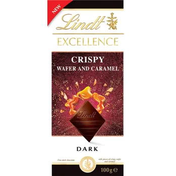 Čokoláda LINDT Lindt Excellence hořká čokoláda s oplatkou a karamelem 100 g