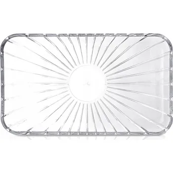 Skleněný podnos obdélníkový talíř podnos tác na jídlo, pokrmy a chuťovky