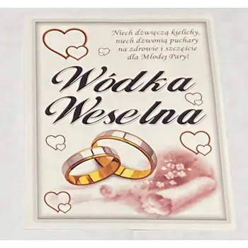 Samolepící etiketa Samolepící etikety na alkohol, svatební vodku, 25 Ks, vzor Srdce č. 4, bordó