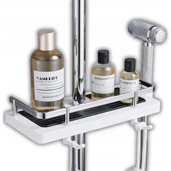 Drátěná police POLIČKA DO SPRCHY BEZ VRTÁNÍ, UPEVNĚNÍ NA SPRCHU, KOŠÍK NA TEKUTÉ PŘÍPRAVKY