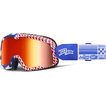 Motocyklové brýle Brýle 100% BARSTOW ARTIST USA červené plexi
