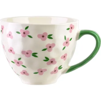 Porcelánový hrnek FLORELLA 400 ml růžovo-bílý