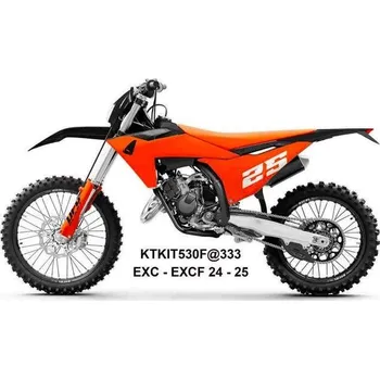 UFO sada plastů a kryty tlumičů KTM EXC 150/250/300 TBI 24-25, EXC-F 250/350/450/500 24-25 (černá/oranžová)