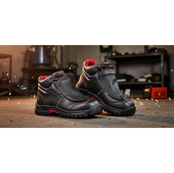 Pracovní obuv CERVA GROUP Obuv RAVEN STEELER METATARSAL S3 Velikost 44 (UK-9 1/2) černá/červená