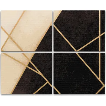 Diamantové malování - Černobílý mramor (sada 4 pláten) Velikost: 4ks 40x50cm, Rámování: Pouze srolované plátno, Diamanty: Čtvercové