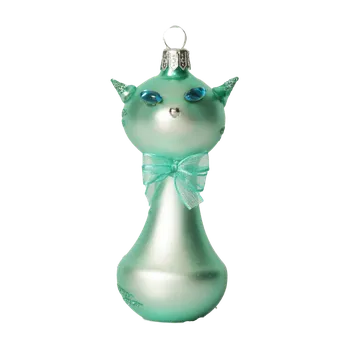 Vánoční ozdoba Koulier Kočka mourovaná tyrkysová, 1 ks