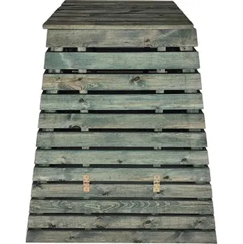 Kompostér Dřevěný zahradní kompostér z masivu 1040 L ve tvaru pyramidy, zelený