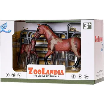 Figurka Mikrotrading Zoolandia kůň s hříbětem a doplňky