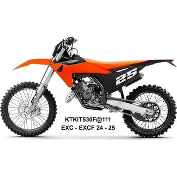 UFO sada plastů a kryty tlumičů KTM EXC 150/250/300 TBI 24-25, EXC-F 250/350/450/500 24-25 (oranžová/černá)