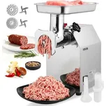 Elektrický mlýnek na maso VEVOR pro komerční použití, kapacita 4,17 kg/min, průmyslový mlýnek na maso č. 22 se 2 noži z nerezové oceli, 2 mlecími deskami, výkonný stroj na klobásy o výkonu 1100 W, do kuchyně a restaurace