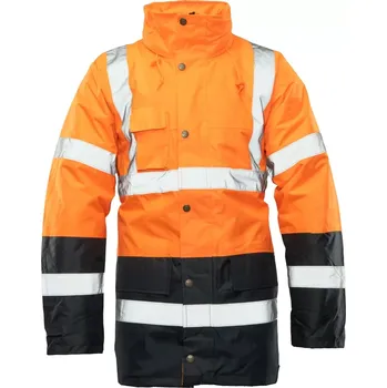 Pracovní oblečení Polstar Benefit PARKA HI-VIS zimní bunda Orange/Black