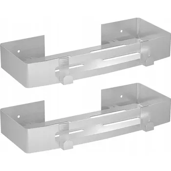 Drátěná police Závěsná Rohová Polička do Koupelny Loft Stříbrná Pod Sprchu 2ks Háčky